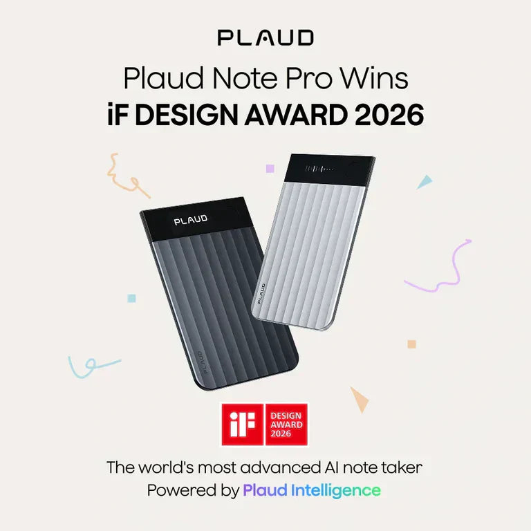 Plaud Note Pro vince l'iF 2026 per la produttività professionale basata sull'intelligenza artificiale