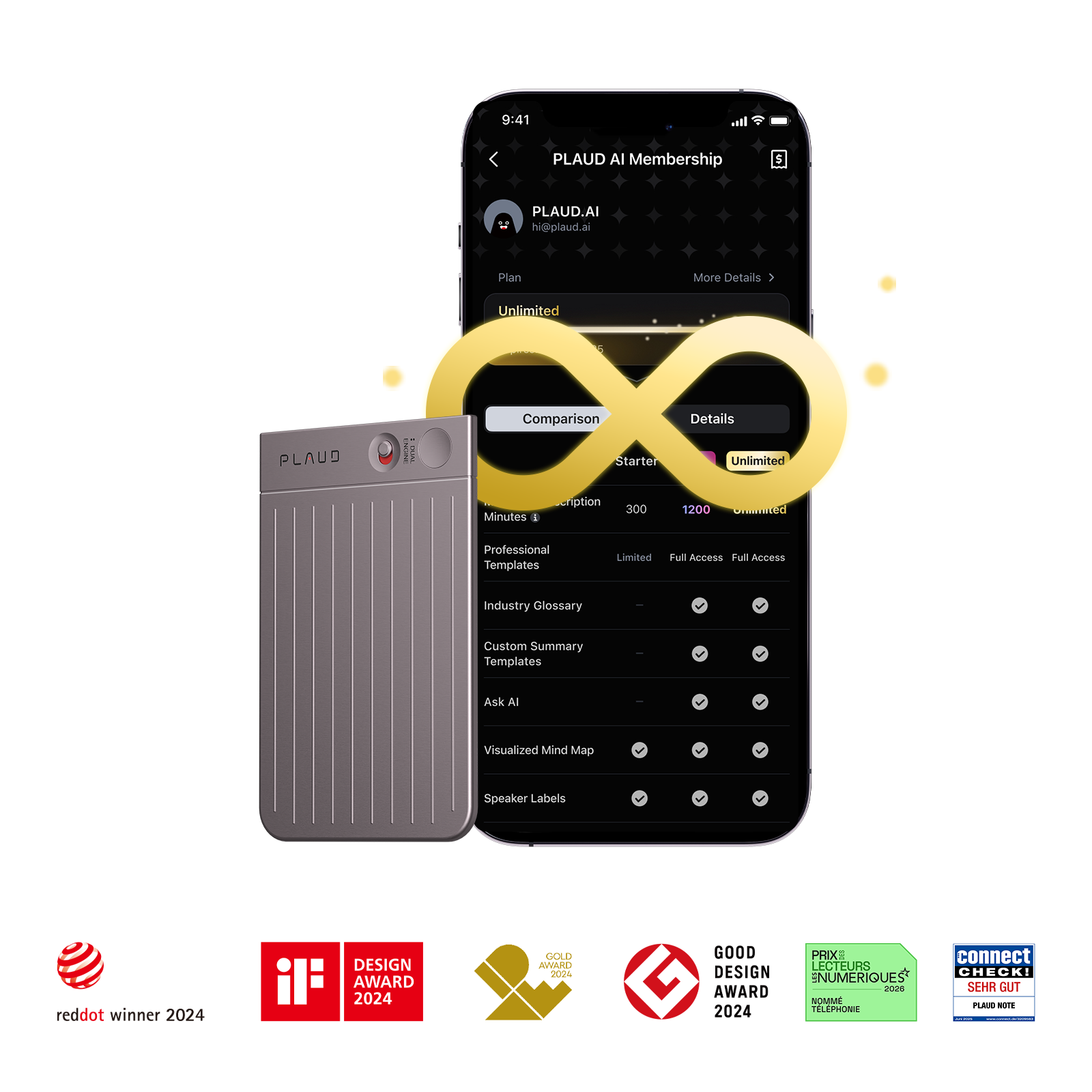 PLAUD NOTE e Piano annuale illimitato