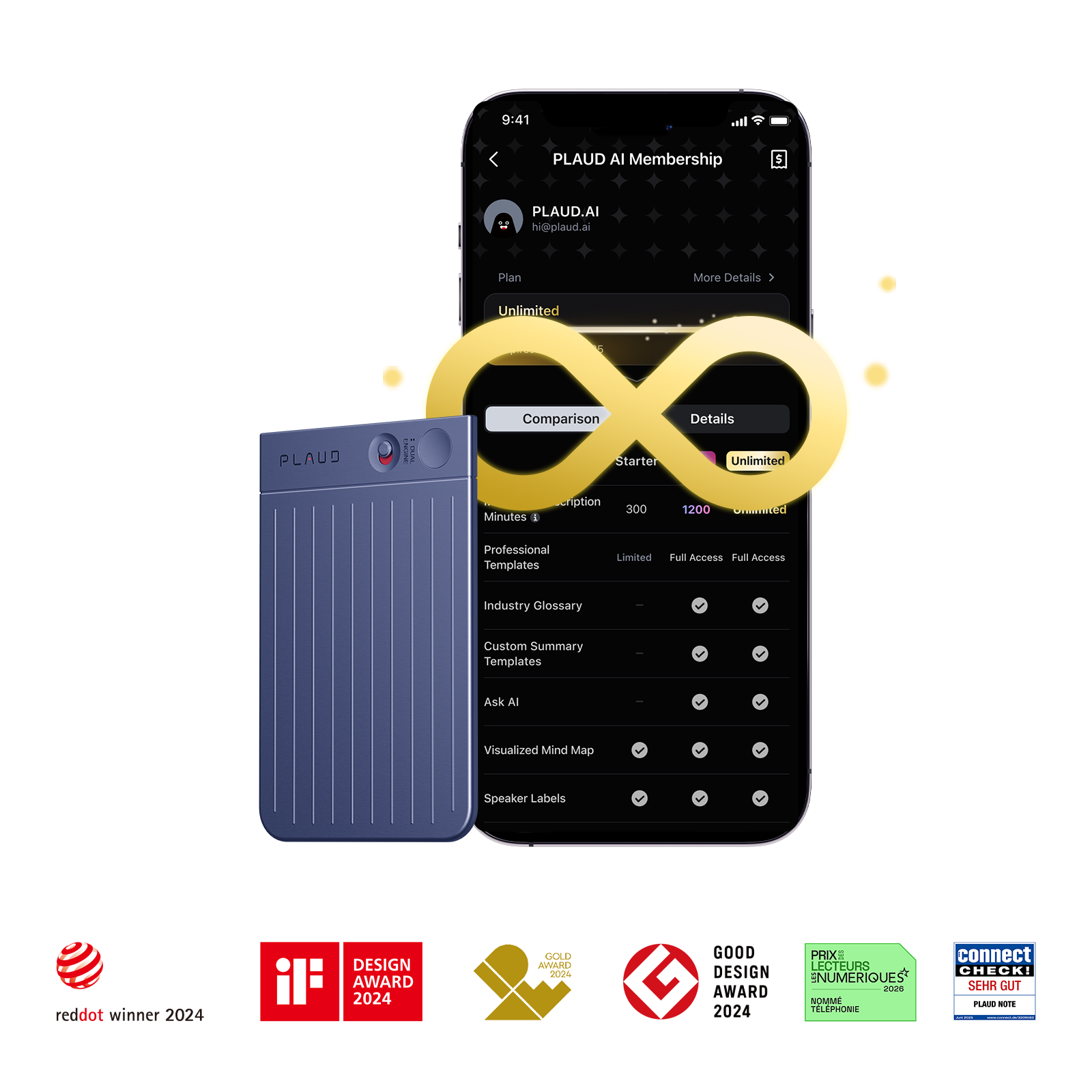PLAUD NOTE e Piano annuale illimitato