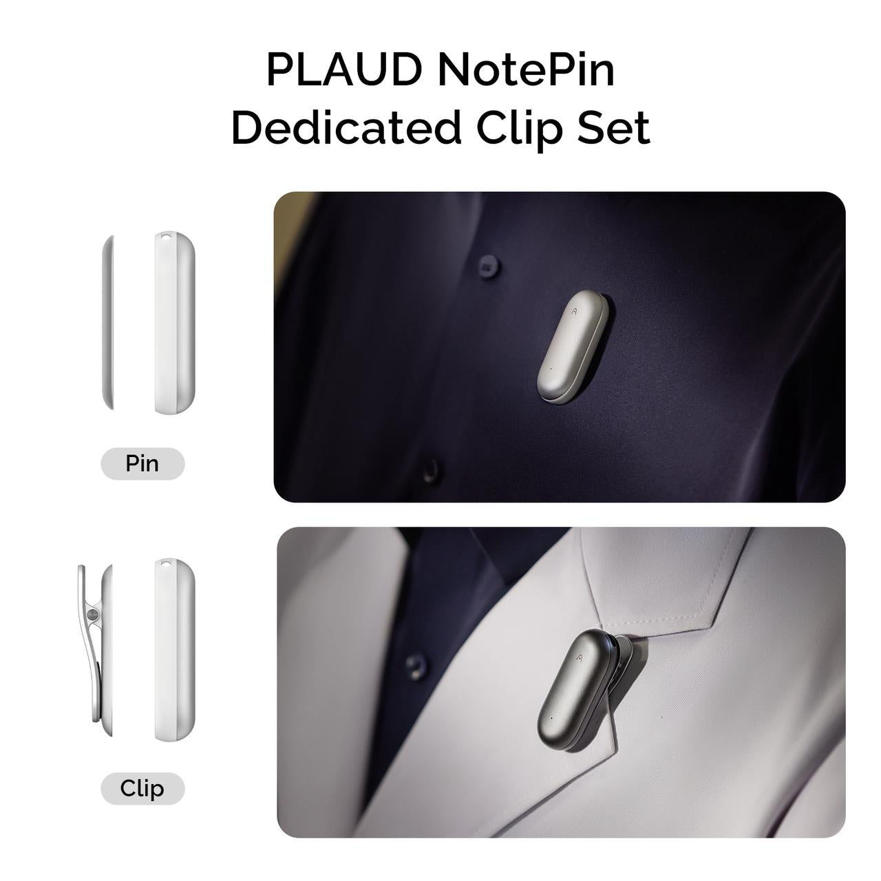 PLAUD NotePin Clip & Spilla Magnetica