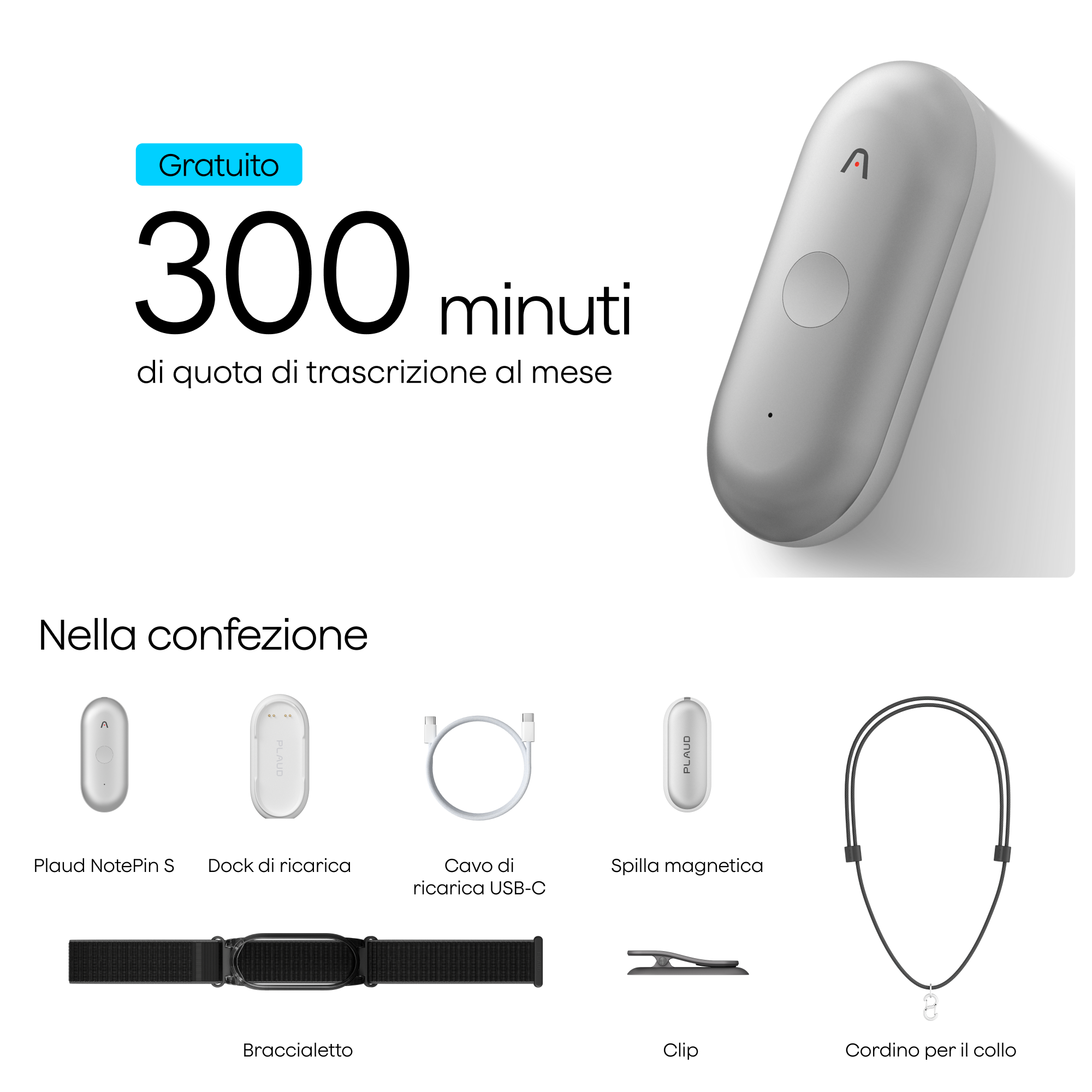 Plaud NotePin S | Confezione da 3