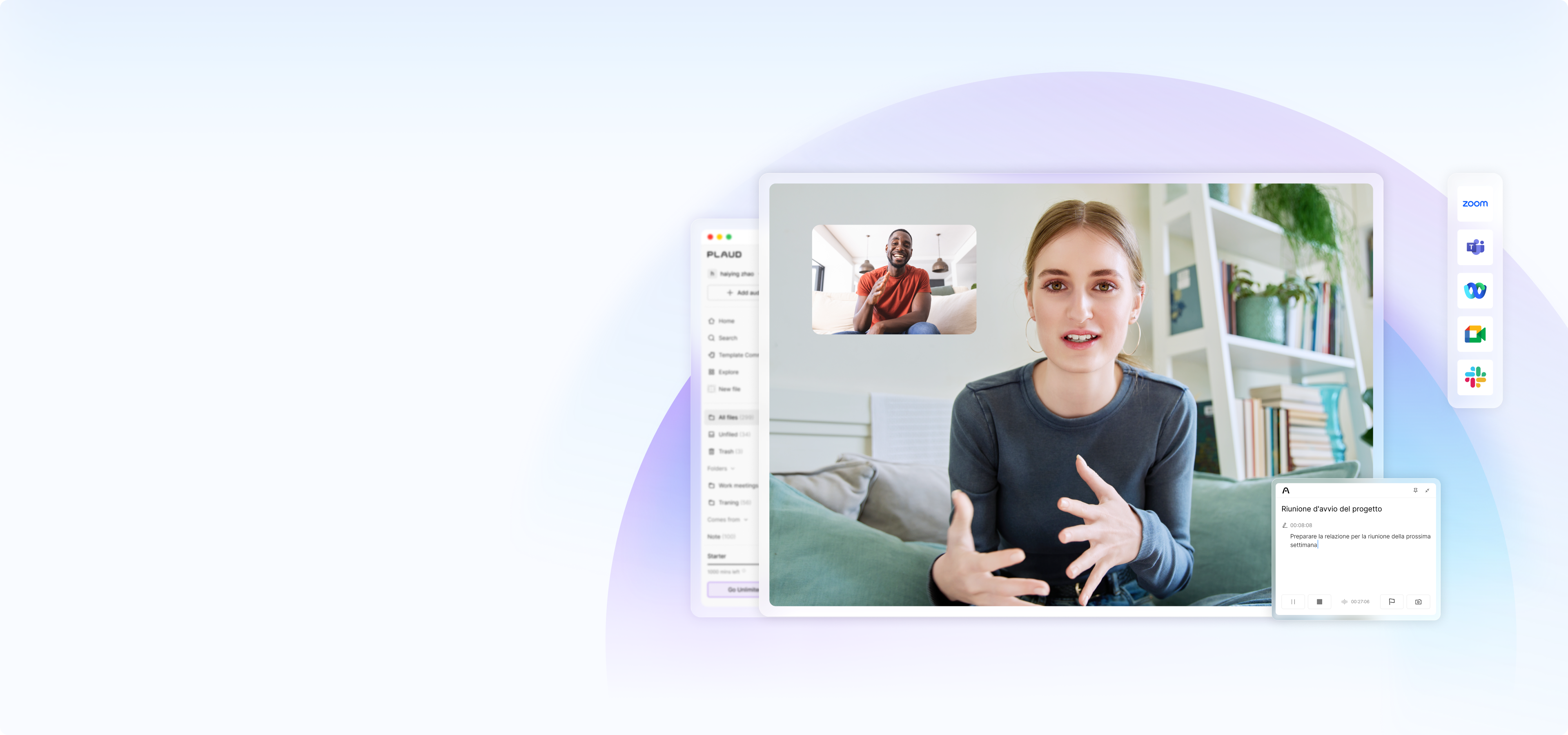 <p class="desktop-banner-title">
<span>
Plaud Desktop <sup>Beta</sup>
</span>
</p>
<p class="desktop-banner-desc">
La soluzione per prendere appunti con IA
<br class="pc">
<br class="mb">
che unisce senza sforzo incontri di <br class="pc">
<br class="mb">
persona e meeting virtuali.
</p>
<style>
.slideshow .swiper-slide-active .sec__content-inner
{
padding-left:0px;
}
.desktop-banner-title {
margin-bottom: 20px;
color: #000;
font-size: 70px;
font-weight: 400;
line-height: 1.2;
}
.desktop-banner-title span {
position: relative;
}
.desktop-banner-title span sup {
position: absolute;
top: 0;
right: 0;
padding: 4px 10px;
background: linear-gradient(107.1deg, #8F53ED 0.37%, #00D0FF 105.26%);
border-radius: 5px;
font-weight: 600;
font-size: 14px;
line-height: 1.2;
color: #FFFFFF;
transform: translateX(calc(100% + 20px));
}
.desktop-banner-desc {
margin-bottom: 92px;
color: #000;
font-size: 32px;
font-weight: 400;
line-height: 1.2;
}
.desktop-banner-desc br.mb {
display: none;
}
@media screen and (max-width: 1600px) {
.desktop-banner-title {
font-size: 48px;
}
.desktop-banner-desc {
margin-bottom: 64px;
color: #000;
font-size: 20px;
font-weight: 400;
line-height: 1.2;
}
}
@media screen and (max-width: 992px) {
.desktop-banner-title {
font-size: 40px;
}
.desktop-banner-desc {
font-size: 16px;
}
.desktop-banner-title span sup {
padding: 2px 5px;
border-radius: 1px;
font-size: 8px;
transform: translateX(100%);
}
}
@media screen and (max-width: 768px) {
.desktop-banner-title {
margin-bottom: 12px;
font-size: 40px;
text-align: center;
}
.desktop-banner-desc {
margin-bottom: 40px;
font-size: 20px;
text-align: center;
}
.desktop-banner-desc br.pc {
display: none;
}
.desktop-banner-desc br.mb {
display: inline-block;
}
}
</style>