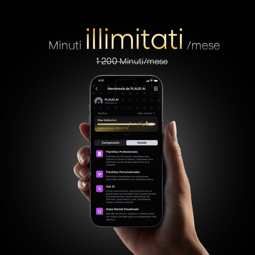 Abbonamento Annuale Illimitato Plaud AI