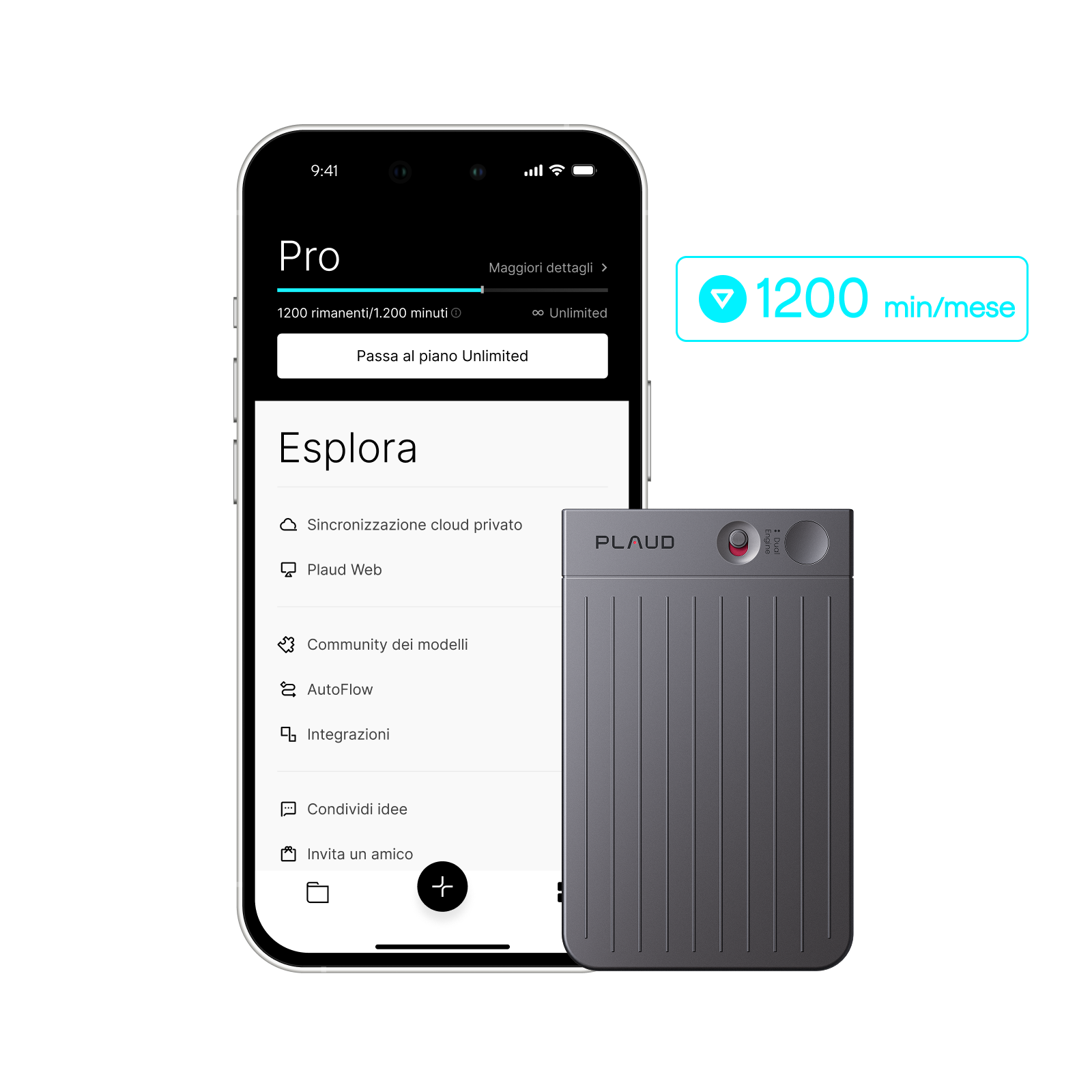 Plaud Note e Pro Piano IA Annuale