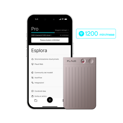 Plaud Note e Pro Piano IA Annuale