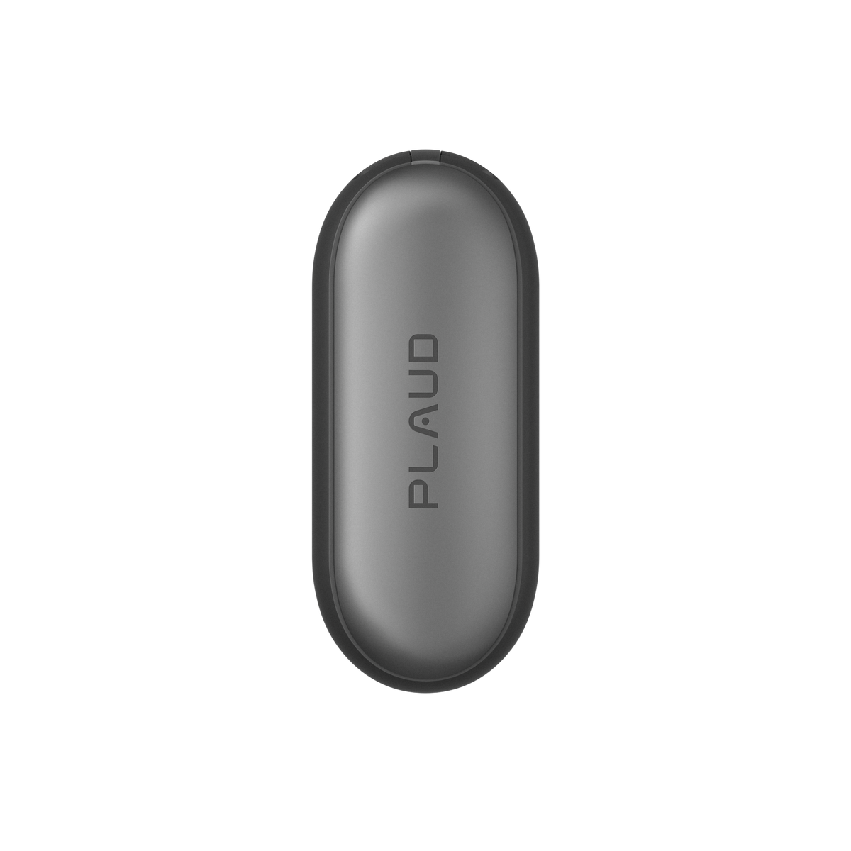 Plaud NotePin grigio scuro, un registratore vocale AI indossabile, con il logo Plaud inciso verticalmente.
