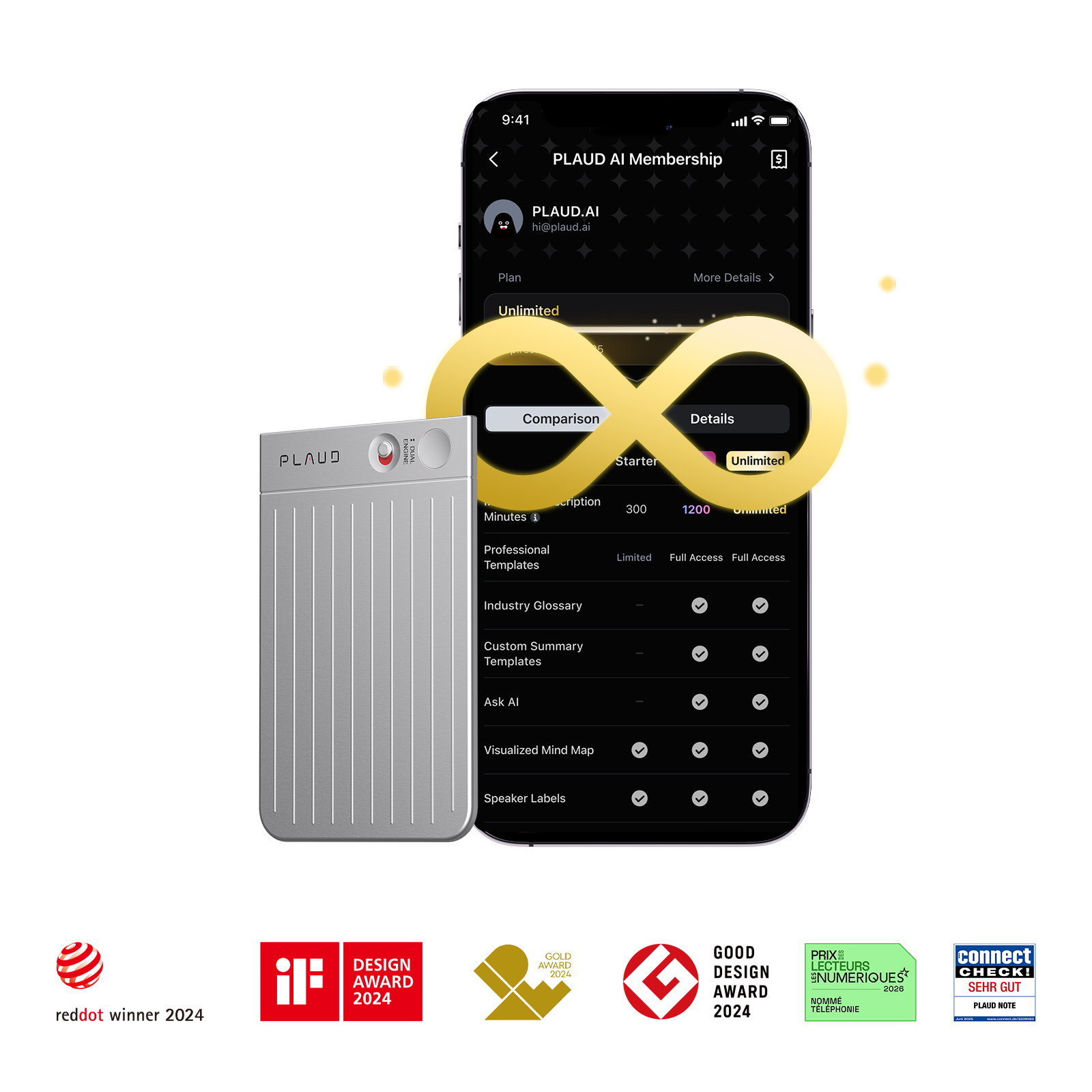 PLAUD NOTE e Piano annuale illimitato