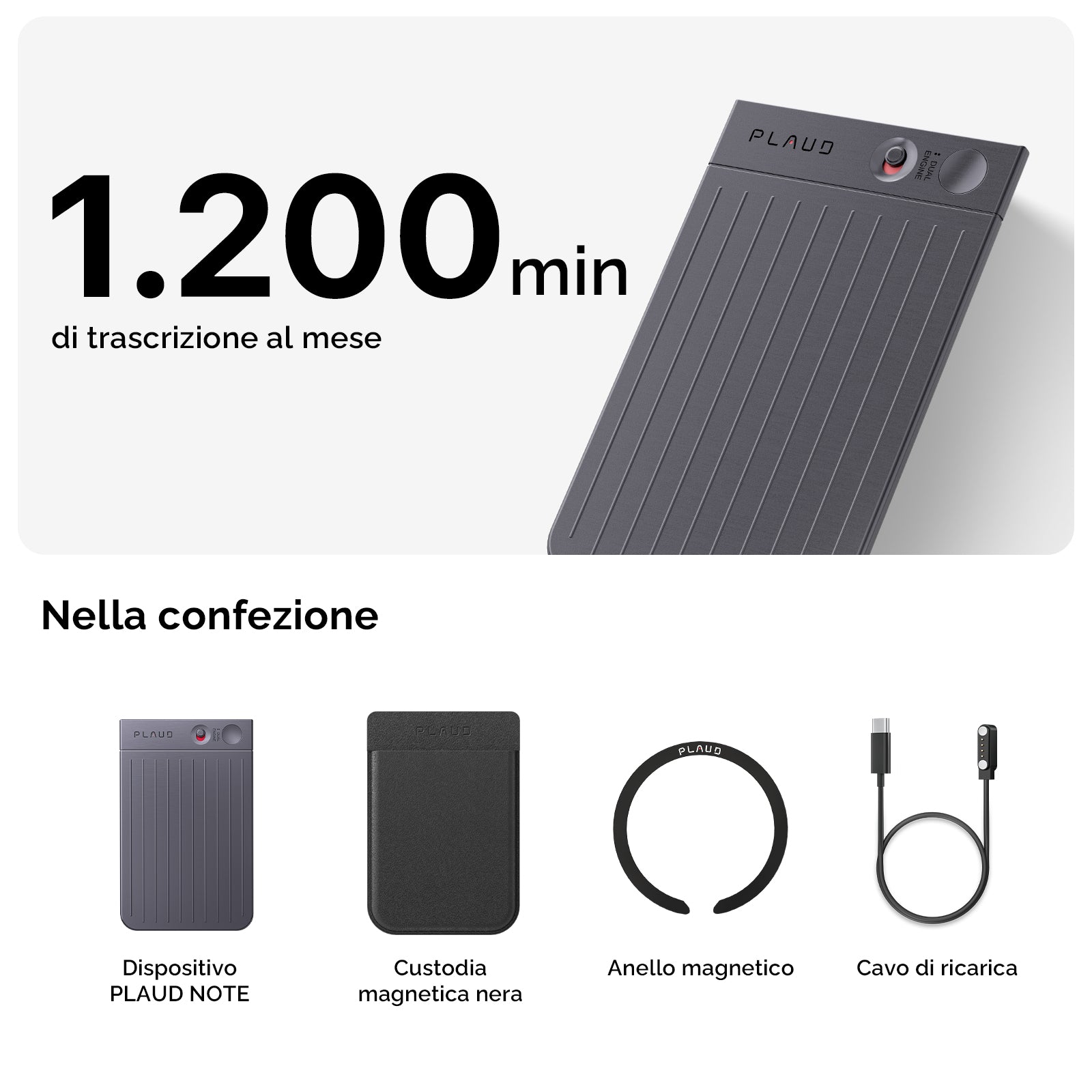 PLAUD NOTE e Piano annuale illimitato