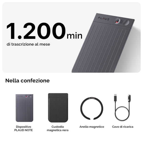 PLAUD NOTE e Pro Piano IA Annuale
