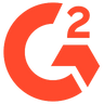 Logo G2 arancione su sfondo nero.