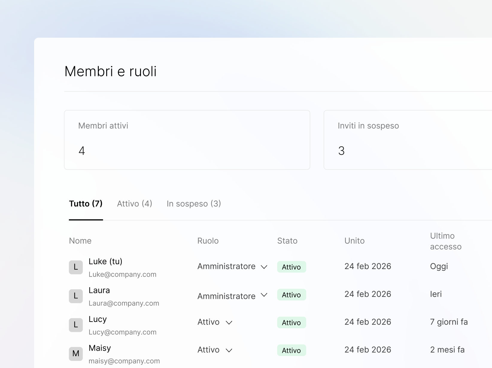 Gestione utenti e dispositivi