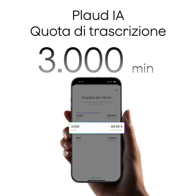 Plaud AI Abbonamento Annuale Pro e Quota di Trascrizione AI