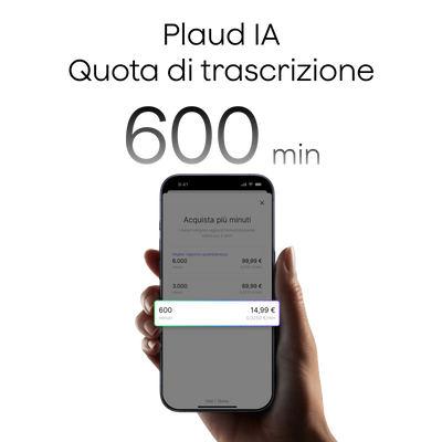 Plaud AI Abbonamento Annuale Pro e Quota di Trascrizione AI