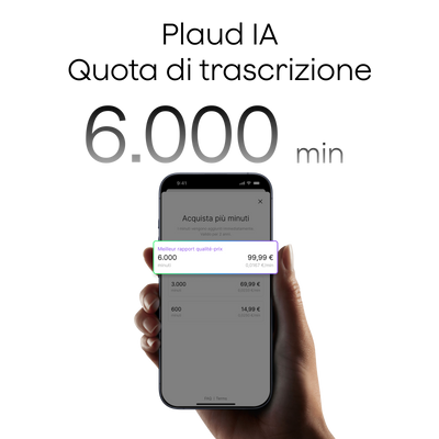 Plaud AI Abbonamento Annuale Pro e Quota di Trascrizione AI