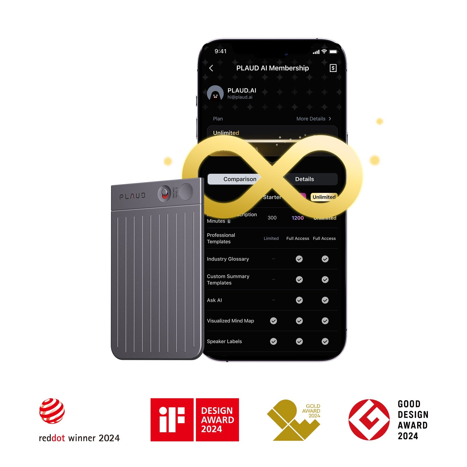 PLAUD NOTE e Piano annuale illimitato