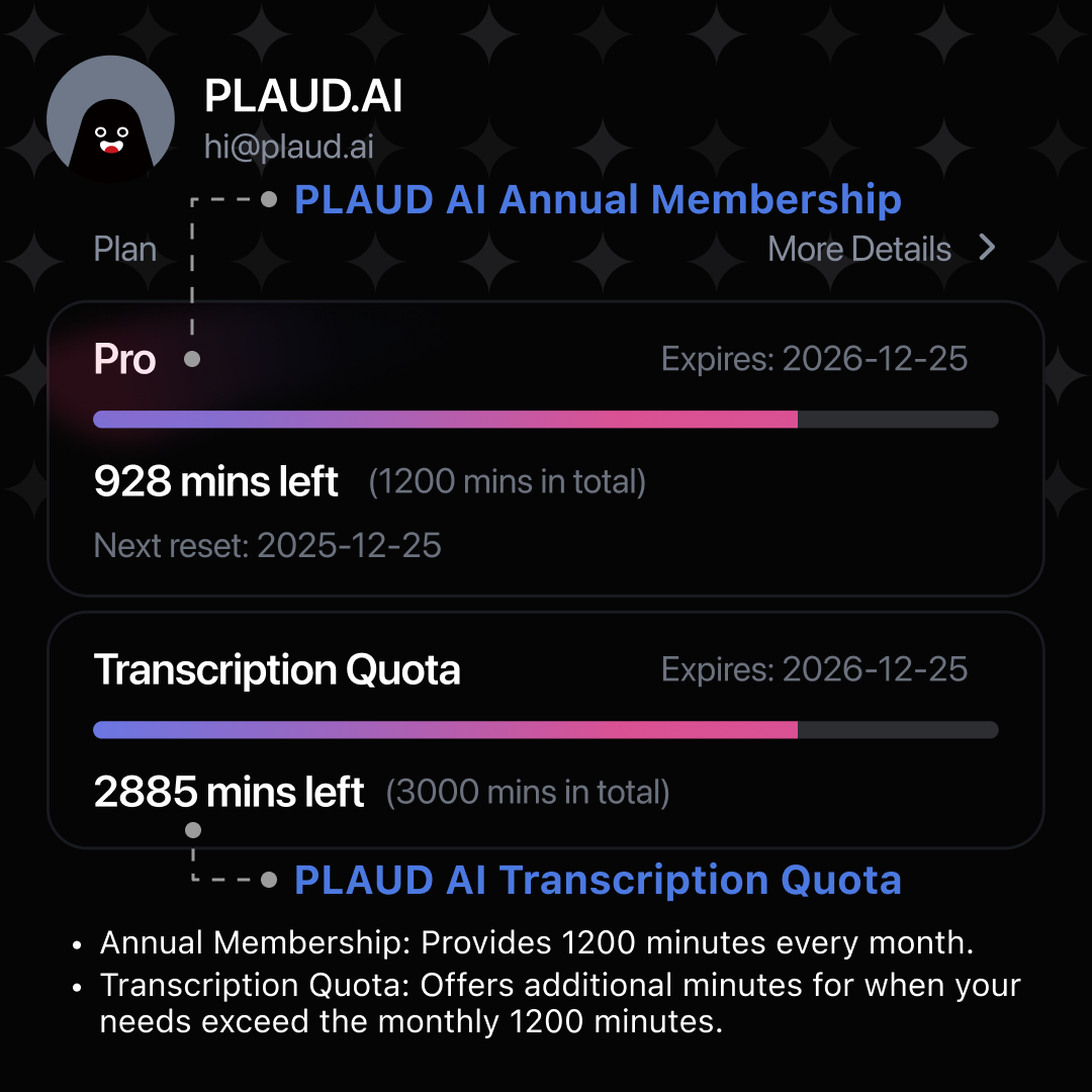 Abbonamento annuale Pro PLAUD AI