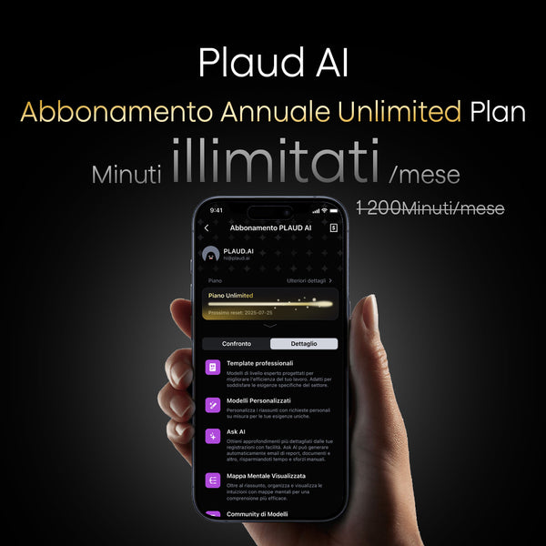 Abbonamento Annuale Illimitato Plaud AI