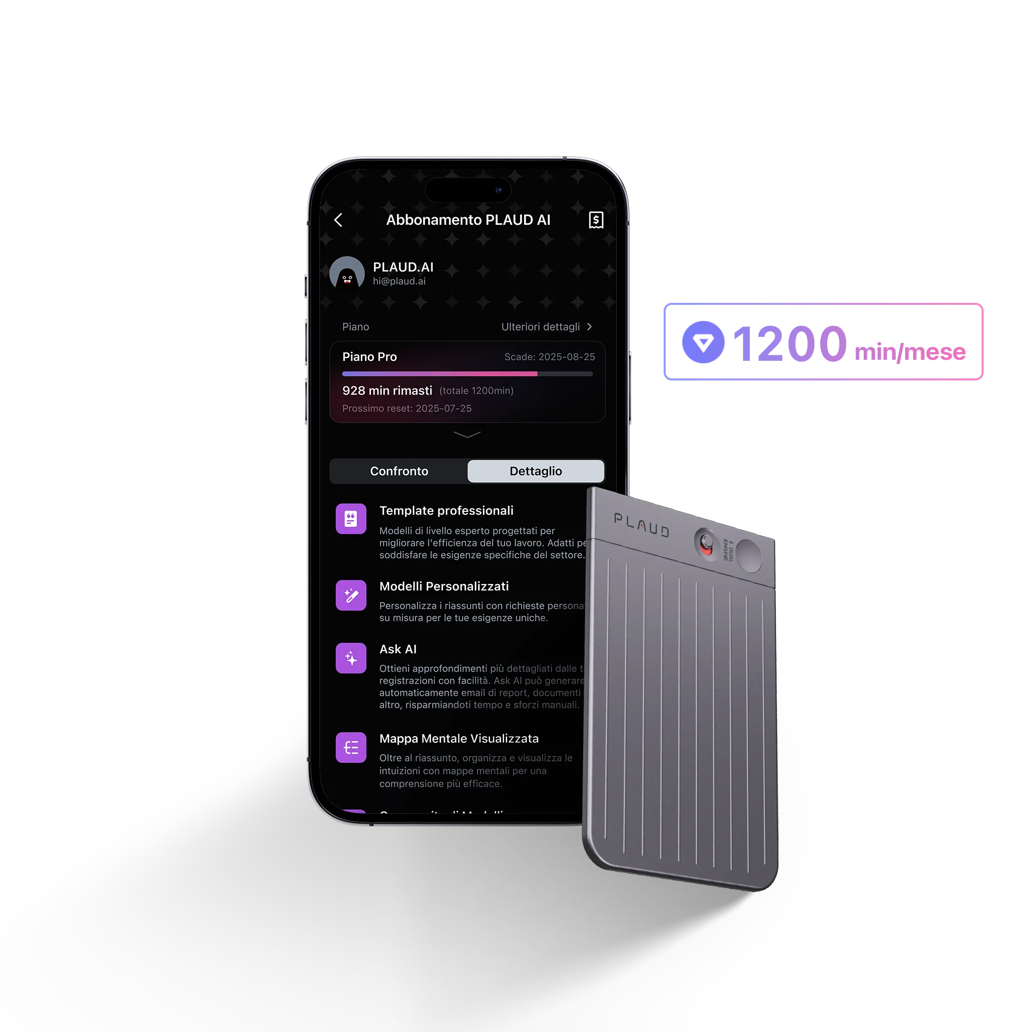 PLAUD NOTE e Pro Piano IA Annuale