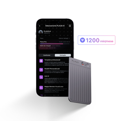 Plaud Note e Pro Piano IA Annuale