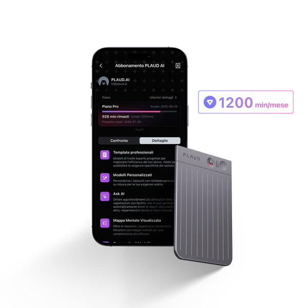 PLAUD NOTE e Pro Piano IA Annuale

