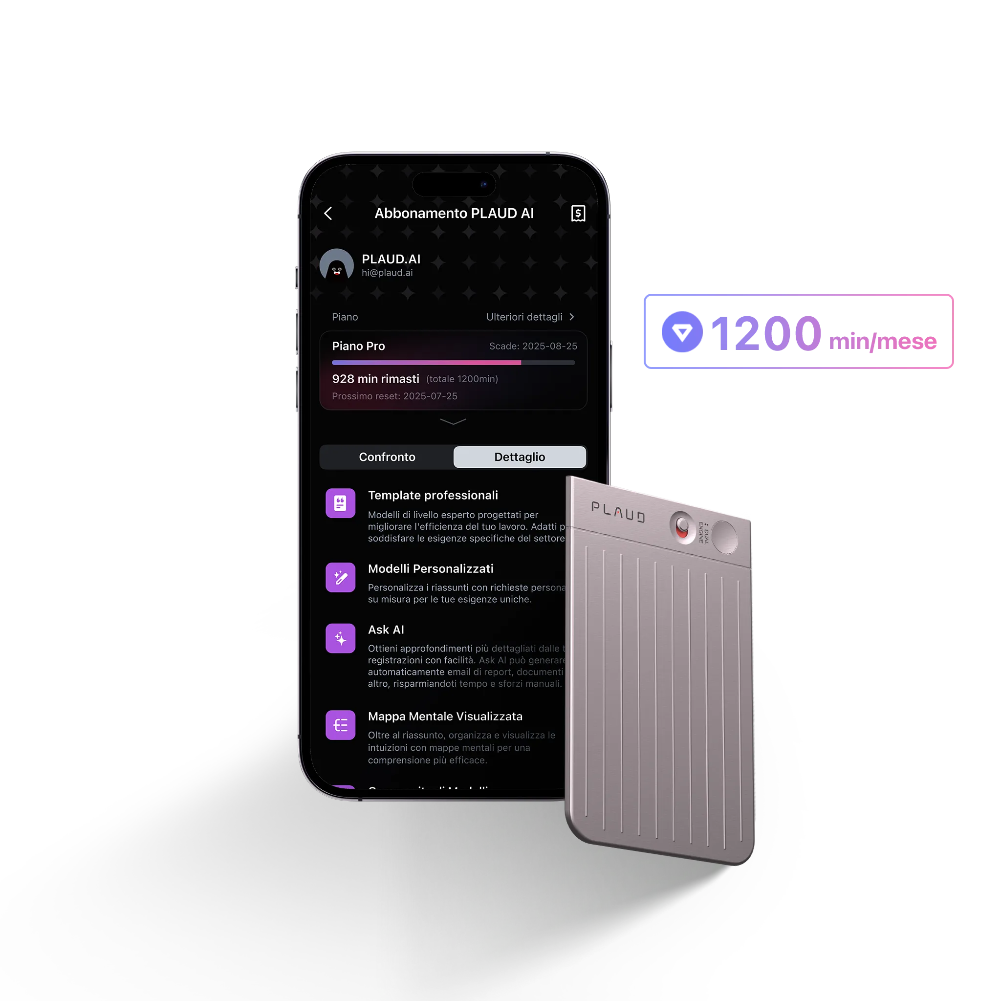 PLAUD NOTE e Pro Piano IA Annuale
