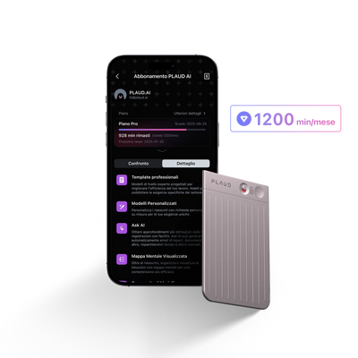 Plaud Note e Pro Piano IA Annuale
