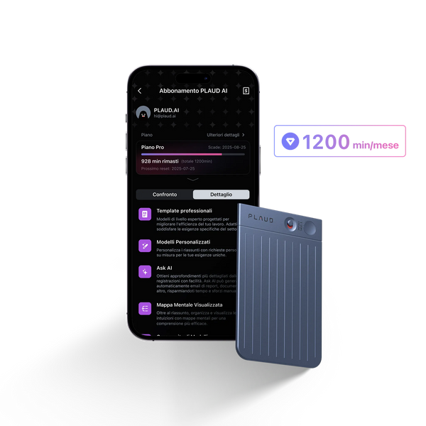 PLAUD NOTE e Pro Piano IA Annuale
