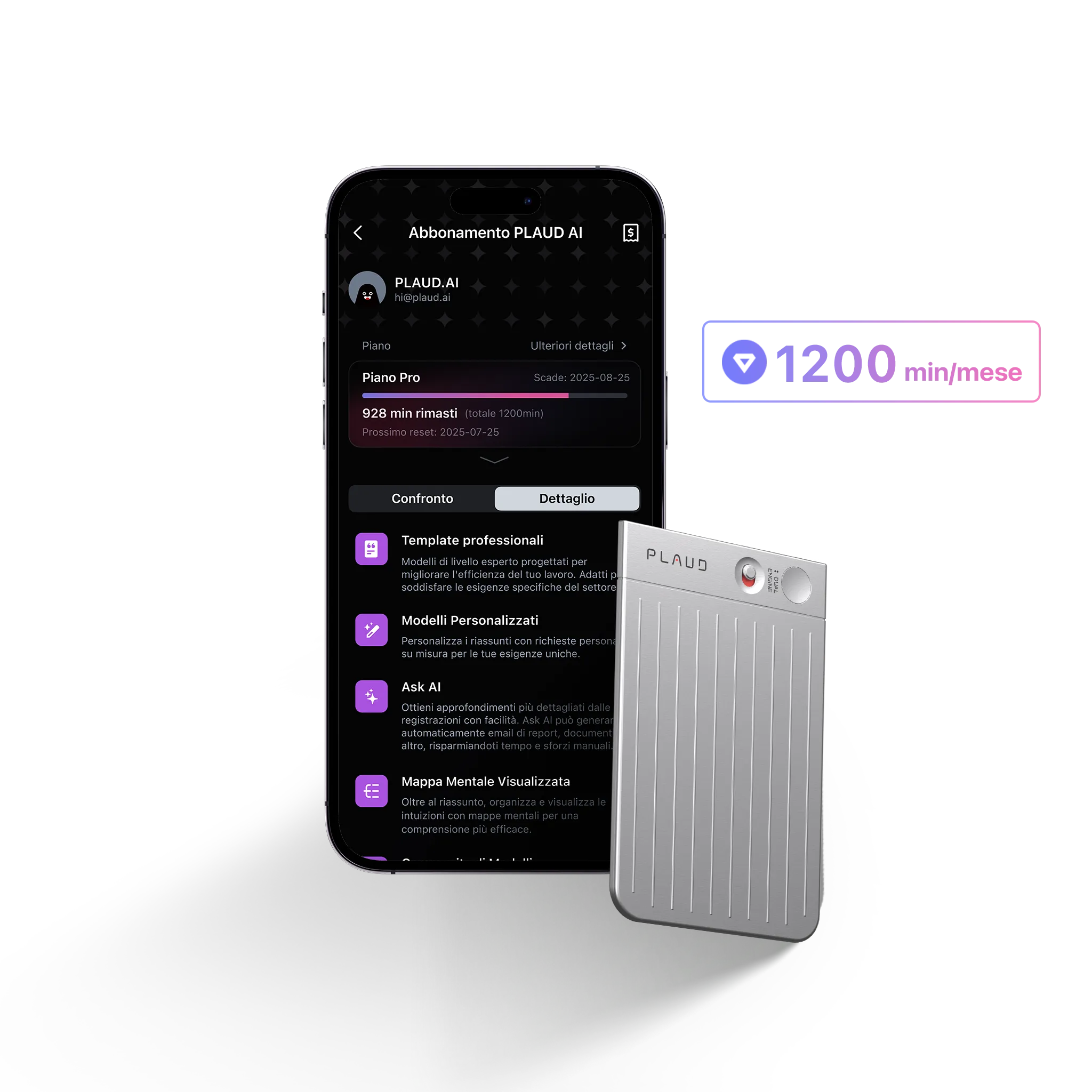 PLAUD NOTE e Pro Piano IA Annuale