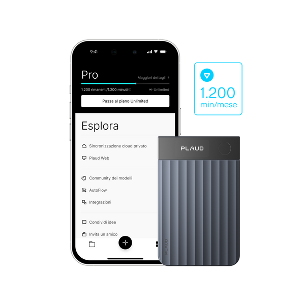 Plaud Note Pro & Piano Pro Annuale AI