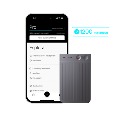 Plaud Note e Pro Piano IA Annuale