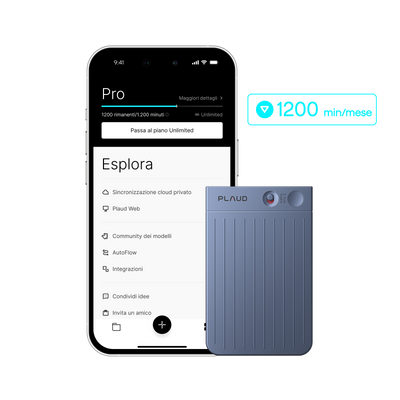 Plaud Note e Pro Piano IA Annuale