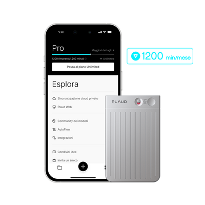 Plaud Note e Pro Piano IA Annuale