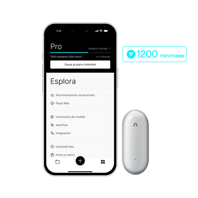 Plaud NotePin e Pro Piano IA Annuale