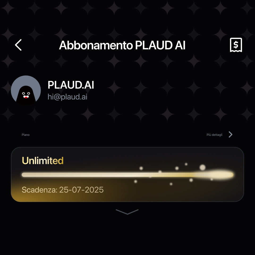 Abbonamento annuale illimitato PLAUD AI
