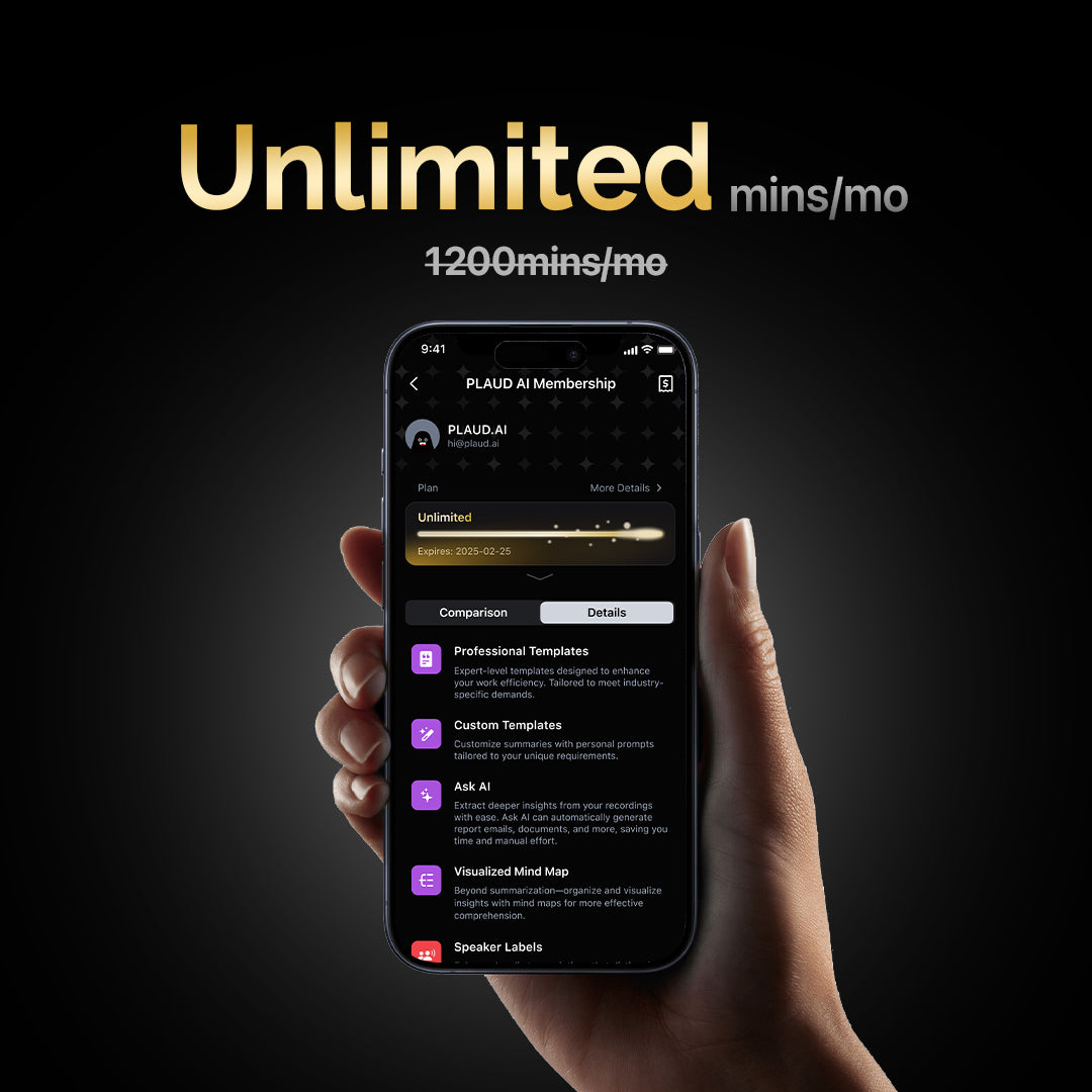 PLAUD NOTE e Piano annuale illimitato